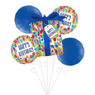 Painterly Dots Birthday Foil Balloon Bouquet